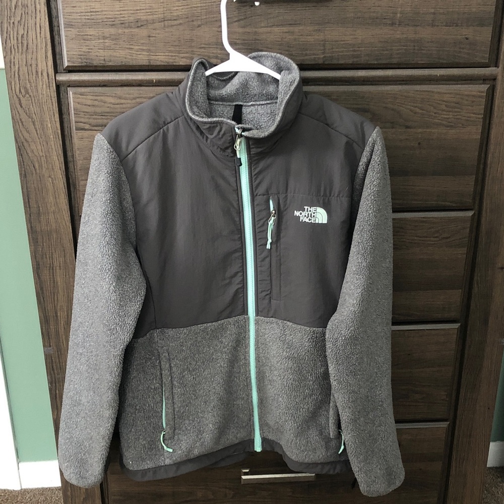 The North Face Charcoal and Aqua Fleece Jacket